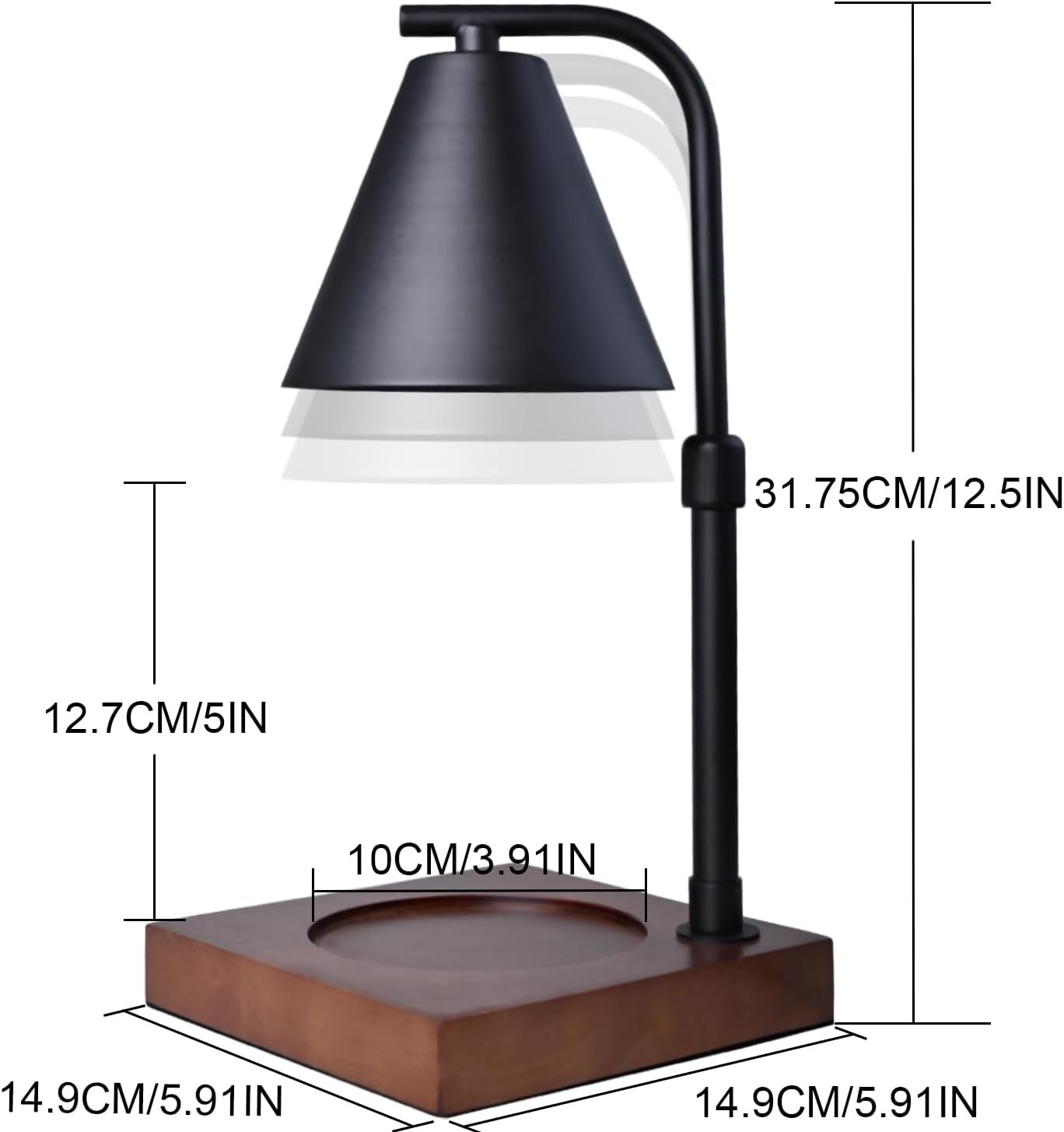 SOKCVSEA Candle Warmer Lamp - Candle Lamp Warmer with Timer Height Adjustable, Birthday Gifts for Mom Women, House Warming Gifts New Home Decor, Wax Melt Candle Warmer with 2 Bulbs 5-Black - Image 8