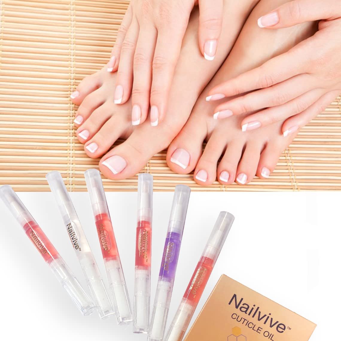 Nailvive Six Pens Cuticle oil Revitalizing Oils unique natural complex of rich oils to provide moisture, protect nourish dry brittle cracked cuticles, nails, and skin (CUTICLE OIL 6X PACK) - Image 3