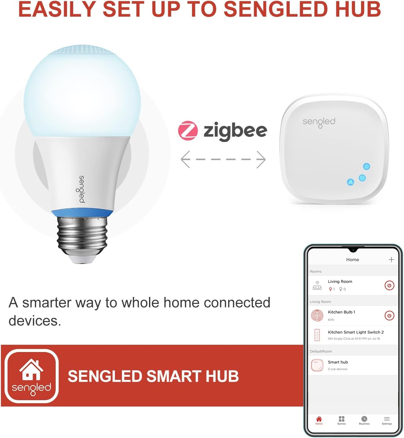Sengled Smart Light Bulbs 100W, Zigbee Hub Required, Extra Bright Smart Bulbs Work with Alexa, Google, SmartThings, Echo 4th, Echo Show 10, Echo Plus, Dimmable A19 LED Light 5000K 1500LM, E26 1 Pack - Image 5