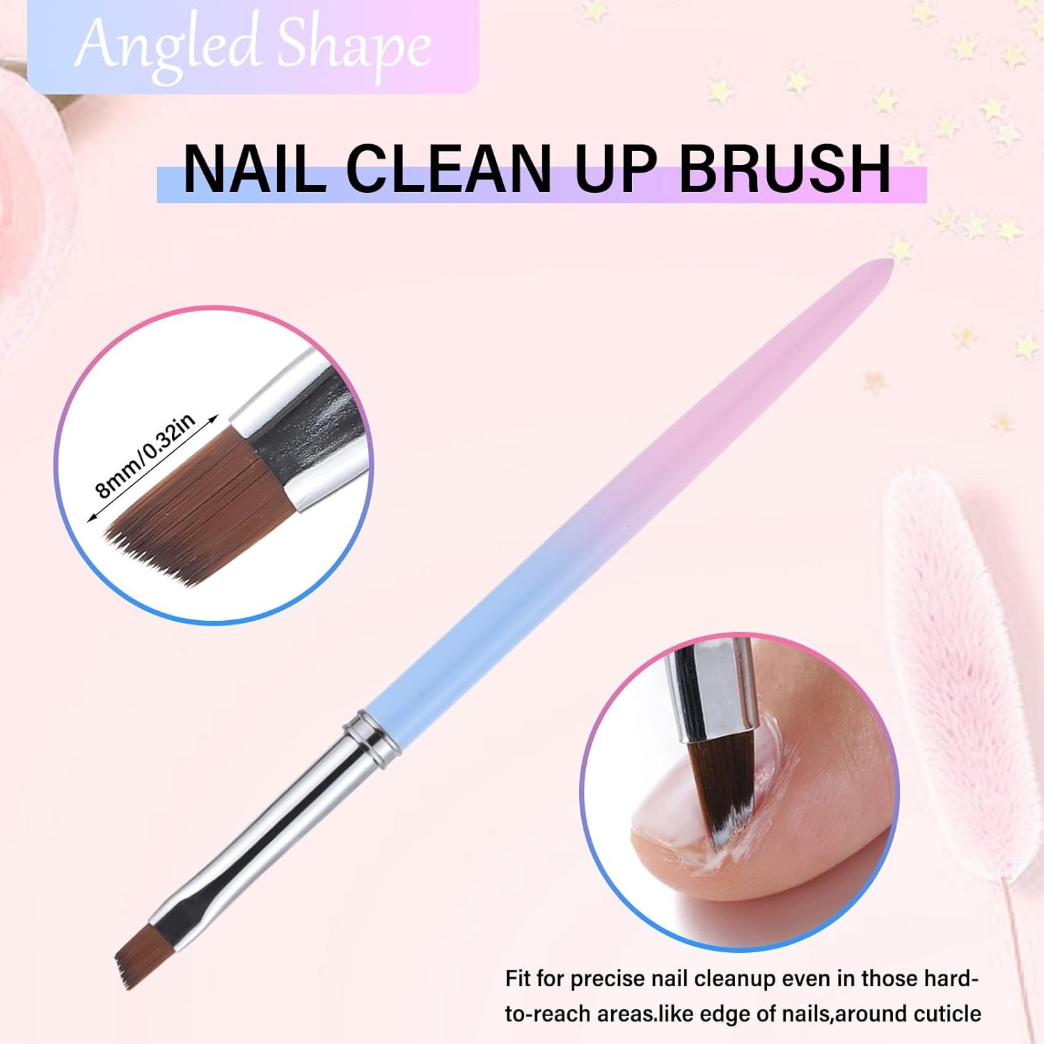 for OPI Nail Polish Remover, 3PCS Nail Clean UP Brushes for Cleaning Polish Mistakes on the Cuticles, Acetone Resistant Nail Brush for Nail Art and Designs - Image 5