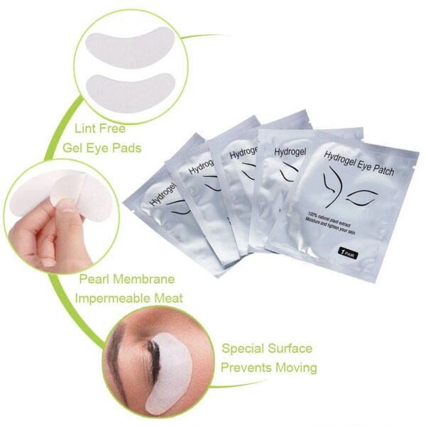 110 Pairs Eyelash Extension Gel Patches Kit, Lash Extension Lint Free Under Hydrogel Eye Mask Pads Beauty Tool with Transparent Cosmetic Bag - Image 5