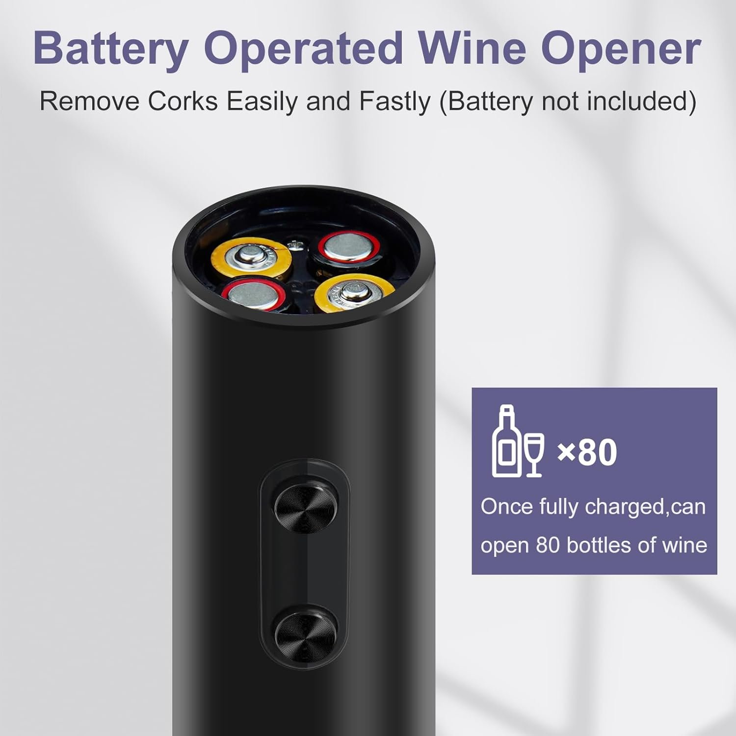 Electric Wine Opener, Battery Operated Wine Bottle Openers, Simple Cork Remover, Efficient Corkscrew Bottle Opener,Great For Wine Lovers,Perfect Wine Gift - Image 4