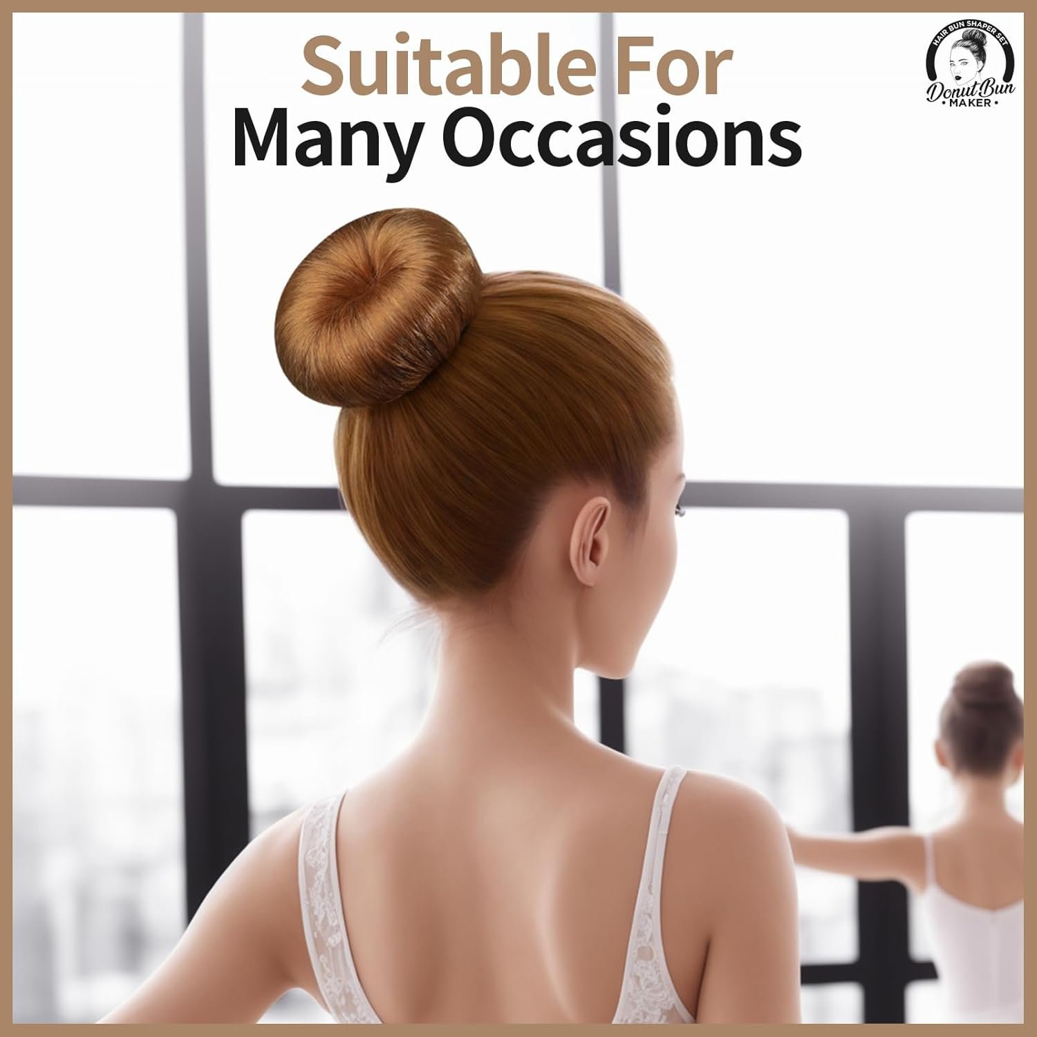 Teenitor Hair Bun Maker for Kids Girls - Hair Donuts, Ballet Bun in 4 Sizes, Light Brown - Image 7
