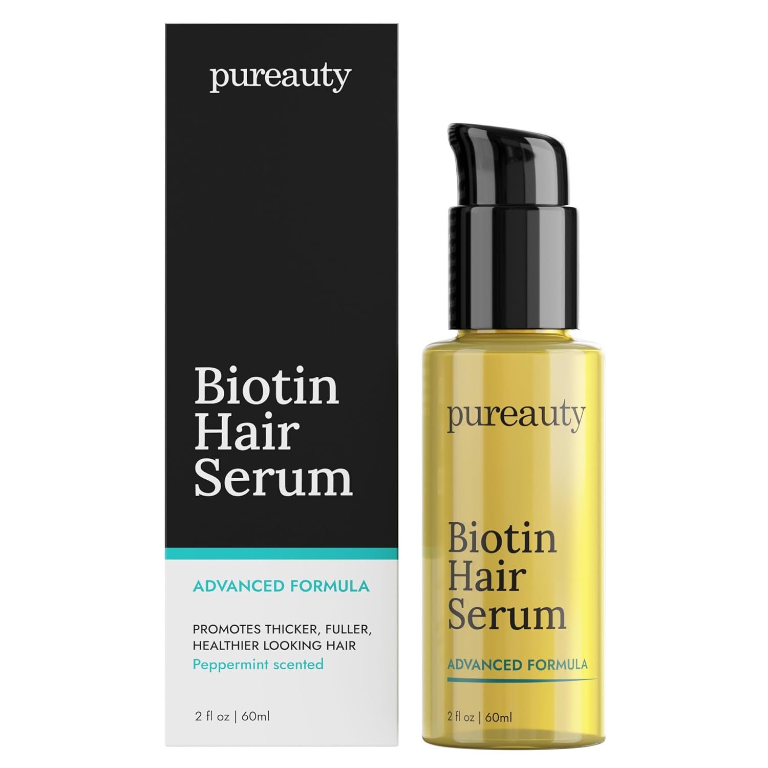 Biotin Hair Growth Serum Advanced Topical Formula To Help Grow Healthy, Strong Hair Suitable for Men and Women of All Hair Types Hair Loss Support By Pureauty Naturals 2 Fl Oz (Pack of 1) - Image 2