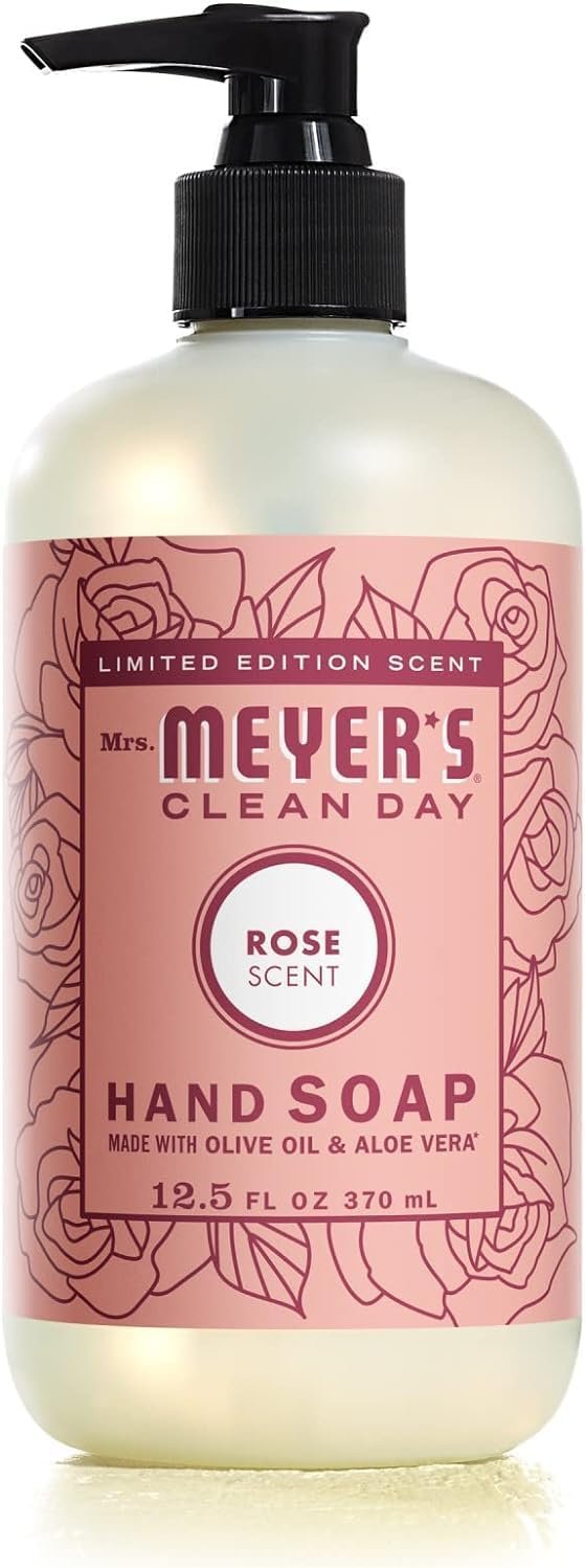 Mrs. Meyer’s Rose Scent Kitchen Basics Set, 3 ct: Dish Soap, Hand Soap, Multi-Surface Everyday Cleaner - Image 3