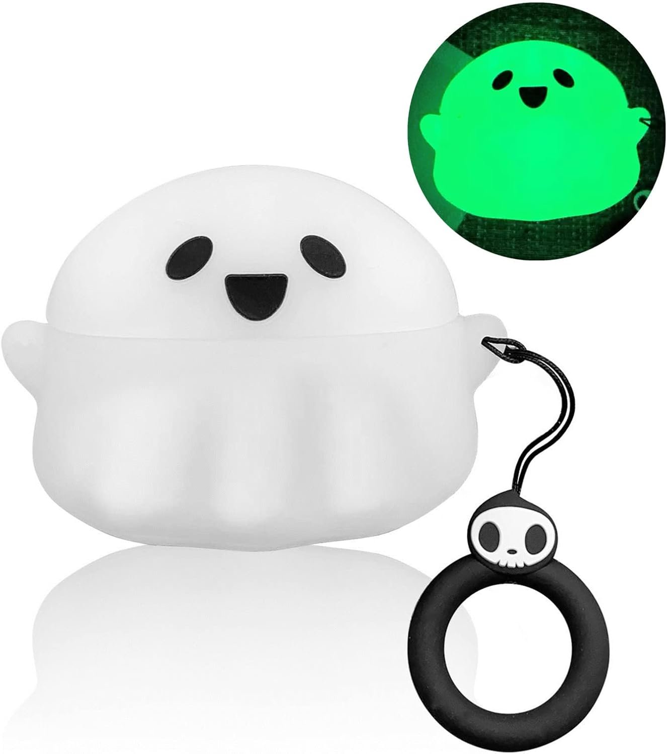 Compatible with AirPods Pro/Pro 2nd Generation Case Cover, Cute Luminous 3D Soft Silicone Ghost Case Designed for Apple AirPods Pro and Pro 2 case for Men Women - Image 2
