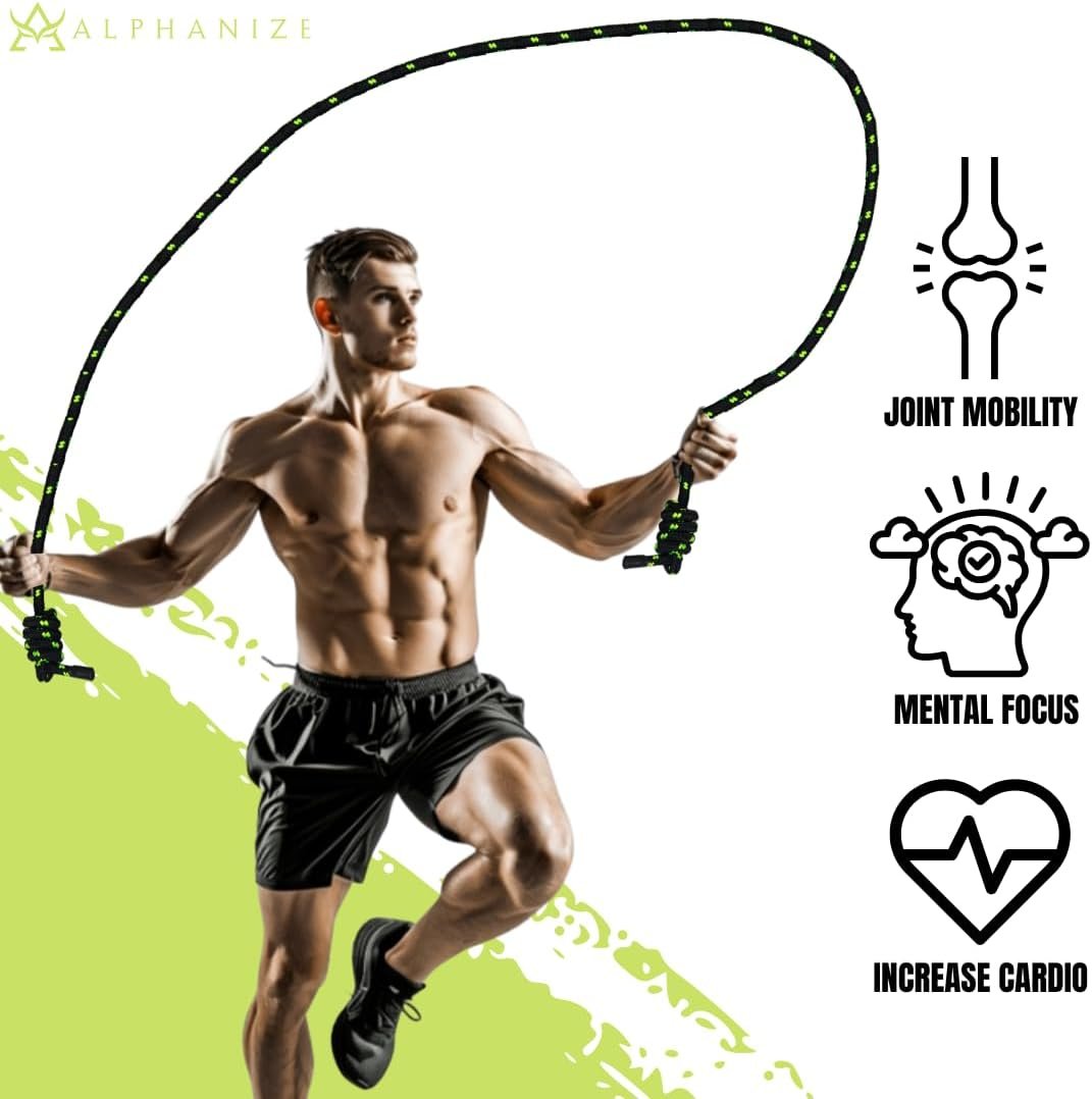 Flow Rope Exercise Jump Ropes for Home Gym Cardio - Jump Rope for Fitness for Men & Women - Boxing & MMA Full Body Workout - Image 5