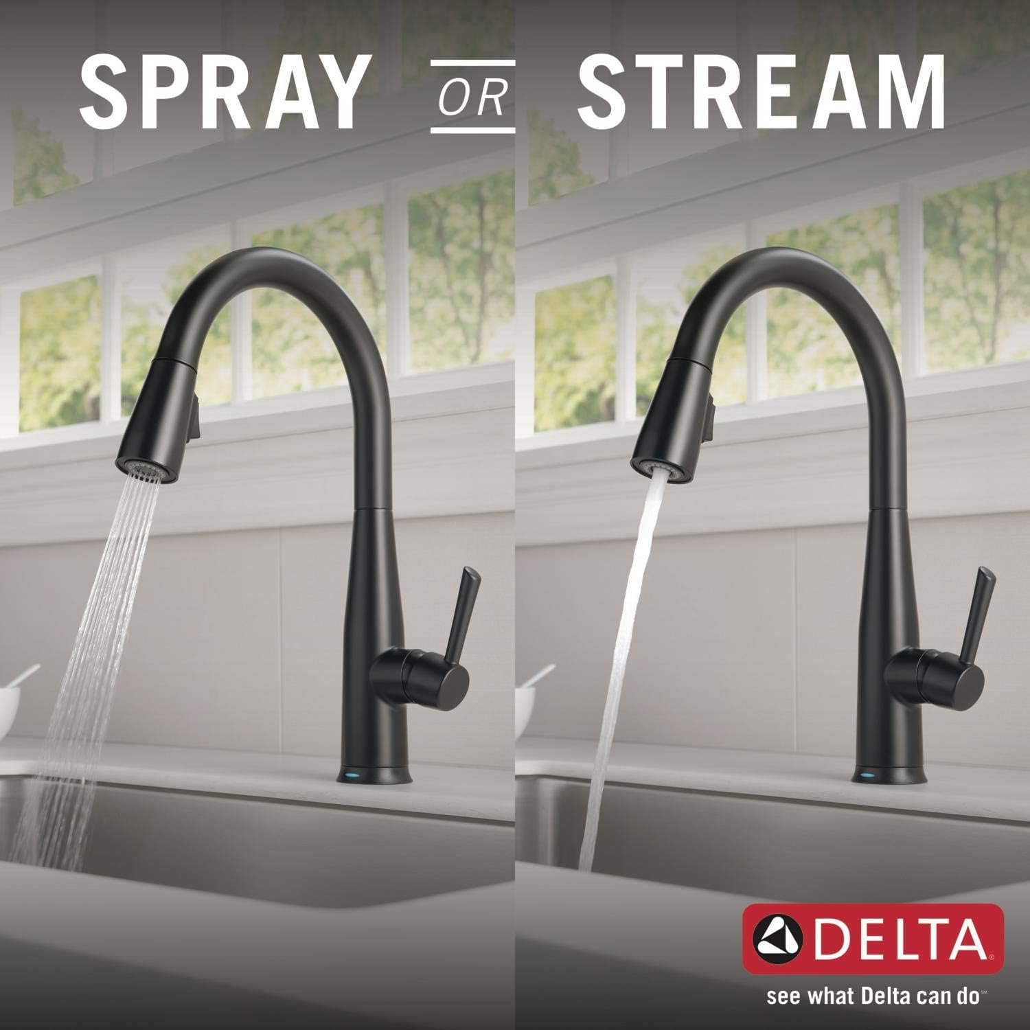 Delta Faucet Essa Touch Kitchen Faucet, Matte Black Kitchen Faucet with Pull Down Sprayer, Kitchen Sink Faucet, Touch Faucet for Kitchen Sink, Touch2O Technology, Matte Black 9113T-BL-DST - Image 8