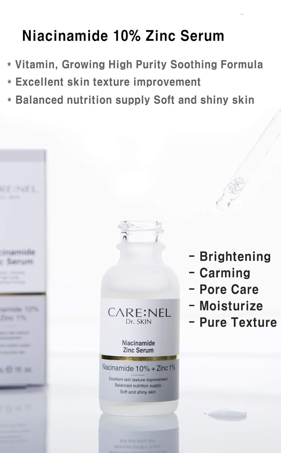 Korean Skin Care Serum Vitamin B, C Serum for Face - Niacinamide 10% Zinc 1% - K Beauty Hydrating Facial Serum - 1fl.oz.(30ml) - Image 3