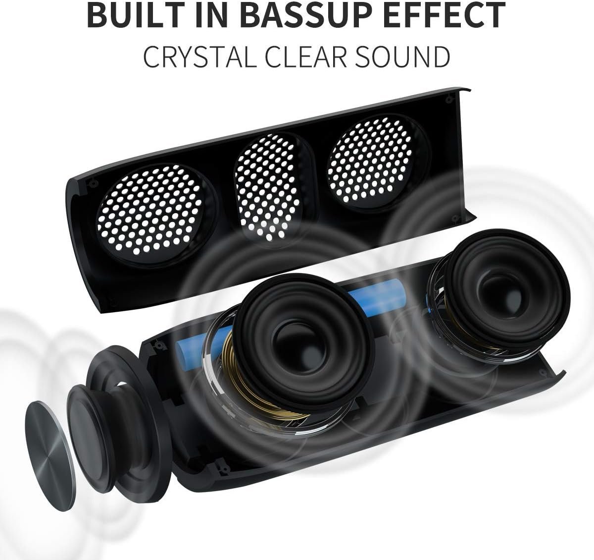 Bluetooth Speaker,MusiBaby M88 Speaker,Speakers Bluetooth Wireless,Dual Pairing, Bluetooth 5.0,Loud Stereo Sound,Booming Bass,30H Playtime for Home& Outdoor Party,Beach,Portable Speaker,Gifts(Black) - Image 4