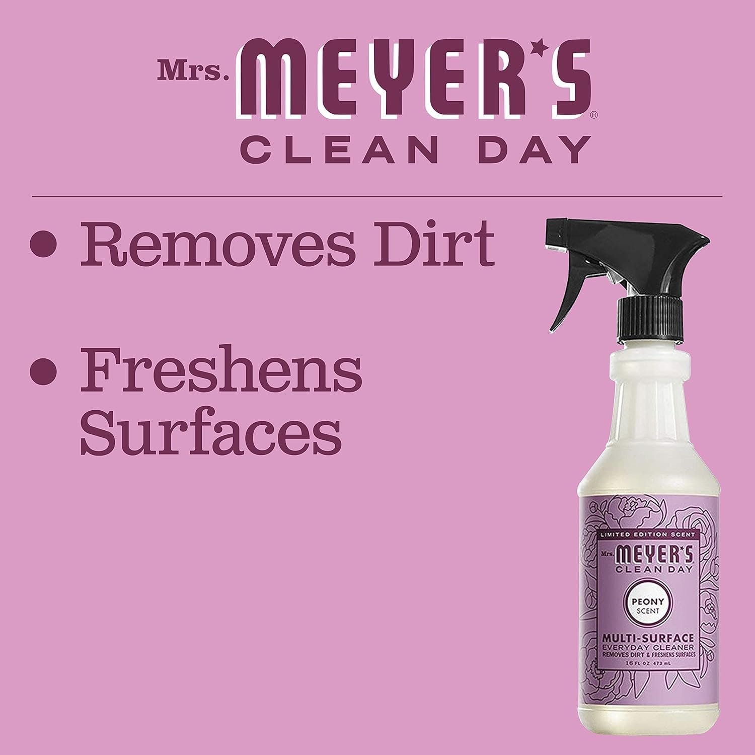 MRS. MEYER'S CLEAN DAY All-Purpose Cleaner Spray, Peony, 16 fl. oz - Pack of 6 - Image 6