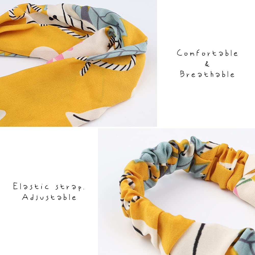 AHONEY 20 Pack Headbands for Girls Women's Hair Boho Bandana Hair Bands Headband diademas para mujer de moda Cross Elastic Twisted Floral Girls Headbands Cottagecore Accessories - Image 4