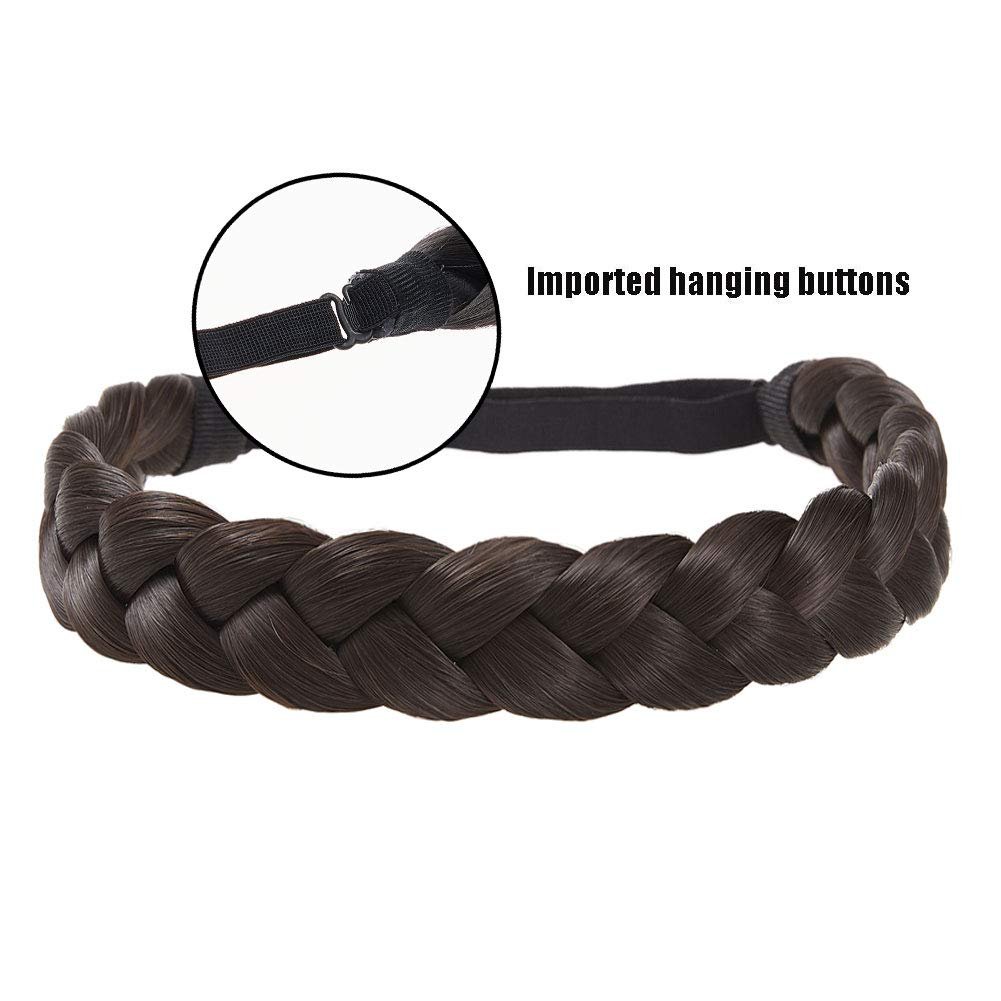 TOECWEGR Braid headband 3 Strands Synthetic Braided Hair Headbands Stretch Plaited Hair Headbands Hairpiece Fashion Girl Costume Hair Accessories - Image 4