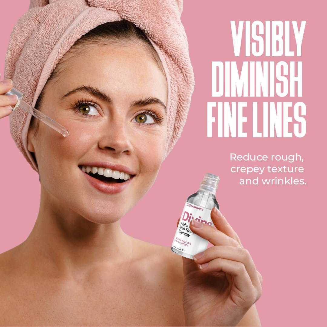 Glycolic Acid & Lactic Acid Peeling Solution - SKIN PERFECTING 60% AHA Liquid, Professional Grade Chemical Face Peel for Acne Scars, Collagen Boost, Wrinkles, Fine Lines - AHA - 1 fl oz - Image 7