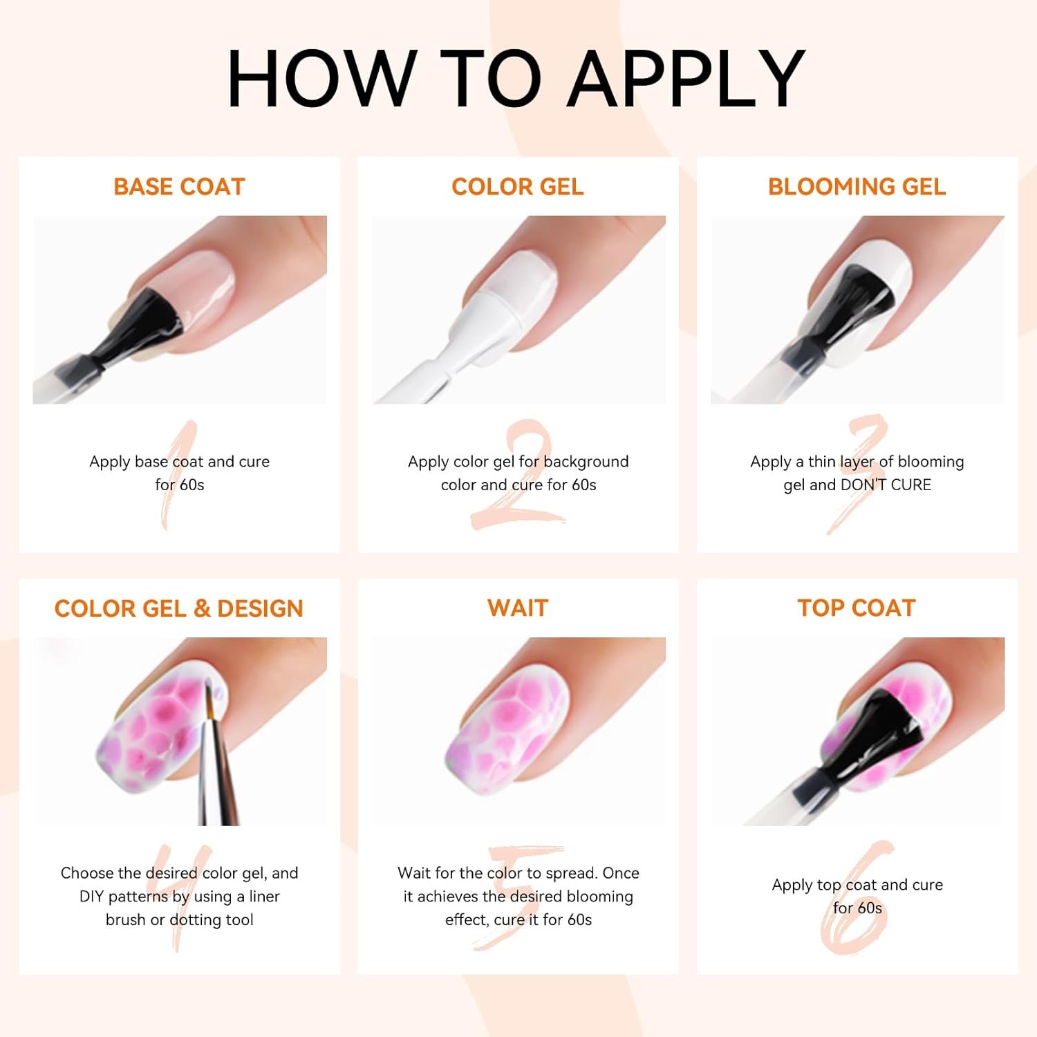 Makartt Clear Blooming Gel 15ml UV LED Soak Off Nail Art Polish for Spreading Effect Marble Nail Polish Gel Paint Nail Designs for DIY Color Flower Watercolor Magic Beauty Gift - Image 8