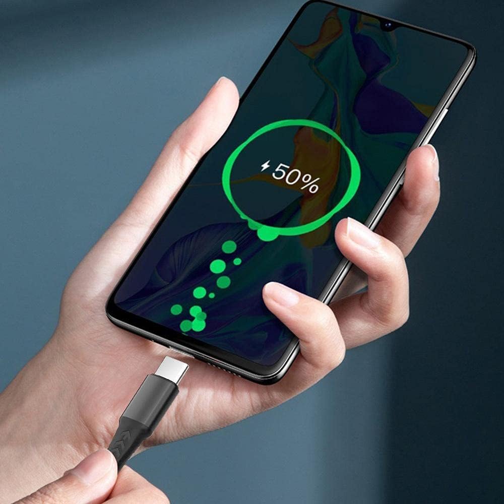 BoxWave Cable Compatible with Amazon Echo Show 8 (3rd Gen 2023) - DirectSync PD Cable (10ft) - USB-C to USB-C (100W), Long 10 Foot PD Braided Nylon Alloy Cable - Jet Black - Image 5