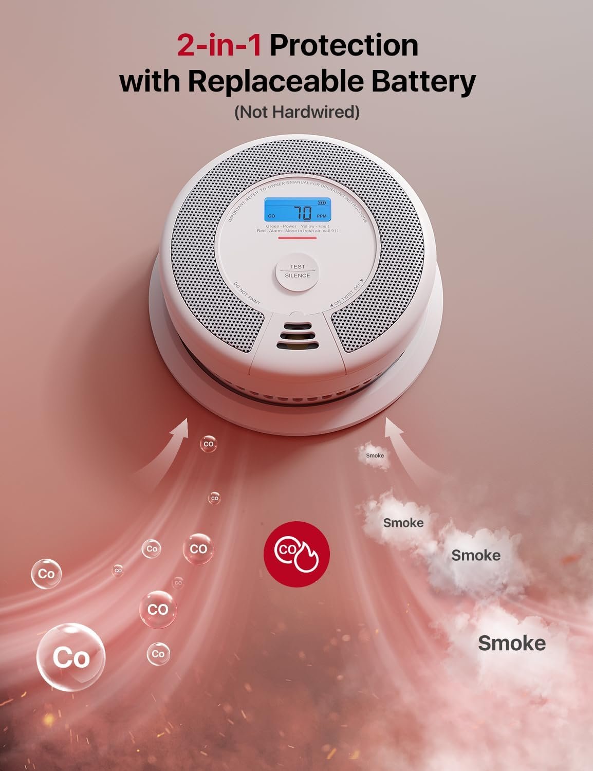 X-Sense Smart Smoke Detector Carbon Monoxide Detector Combo with Replaceable Battery, Wi-Fi Smoke and Carbon Monoxide Detector with Real-Time App Notifications, SC07-WX, 1-Pack - Image 4
