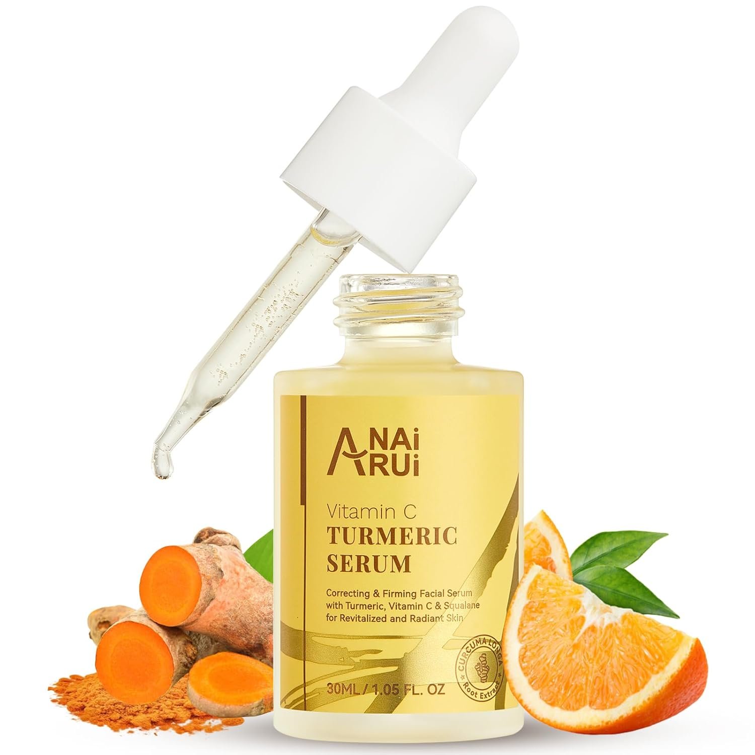 ANAI RUI Vitamin C Face Serum, Glowing Turmeric Facial Serum, Anti-Aging Facial Serum for Wrinkles, Evening Tone, Moisturizing - 1.05 FL.OZ - Image 2