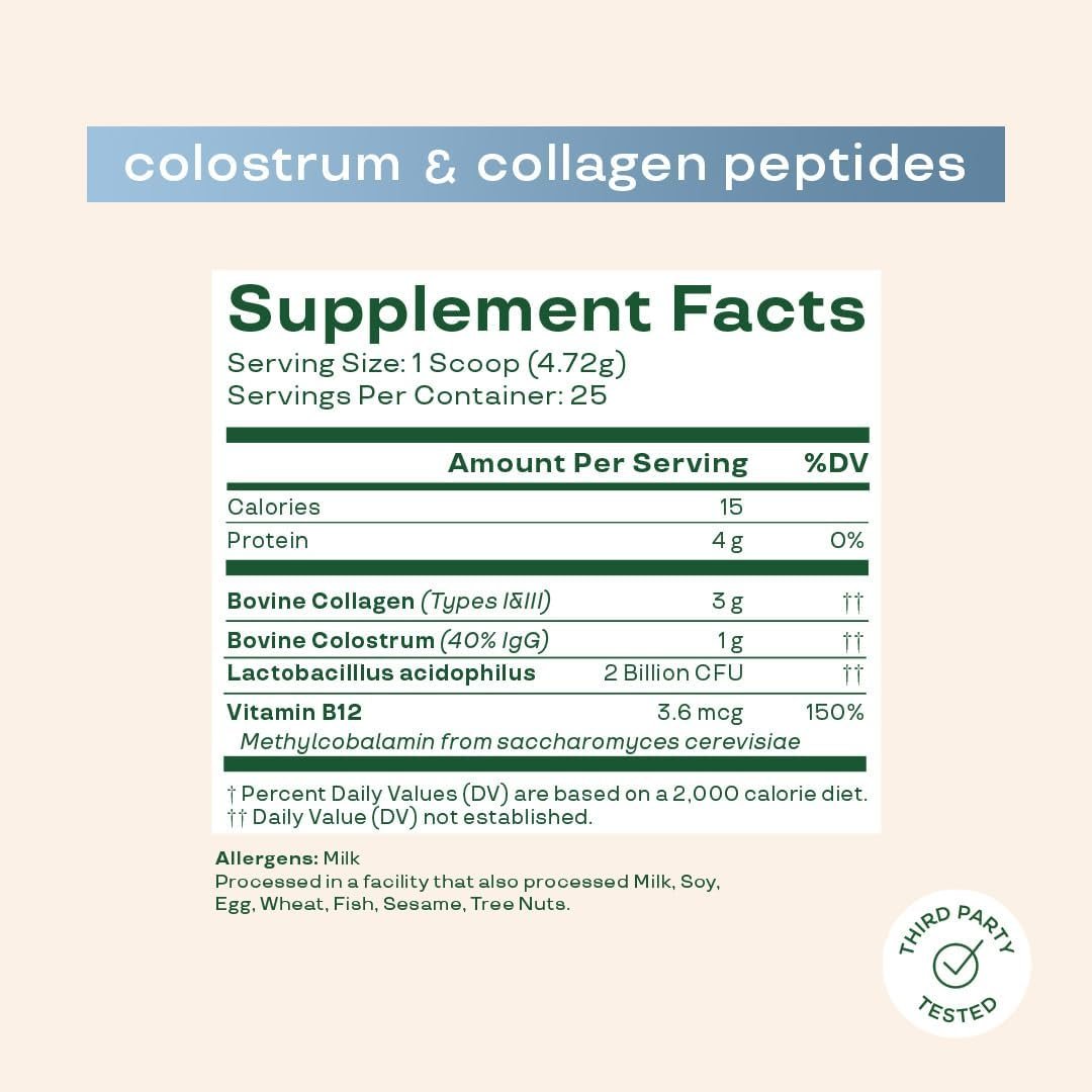 Bloom Nutrition Superfood Greens Powder, Digestive Enzymes with Probiotics and Prebiotics, Gut Health, Bloating Relief, Berry + Bovine Colostrum Powder | Pure 40% IgG Premium Colostrum - Image 4