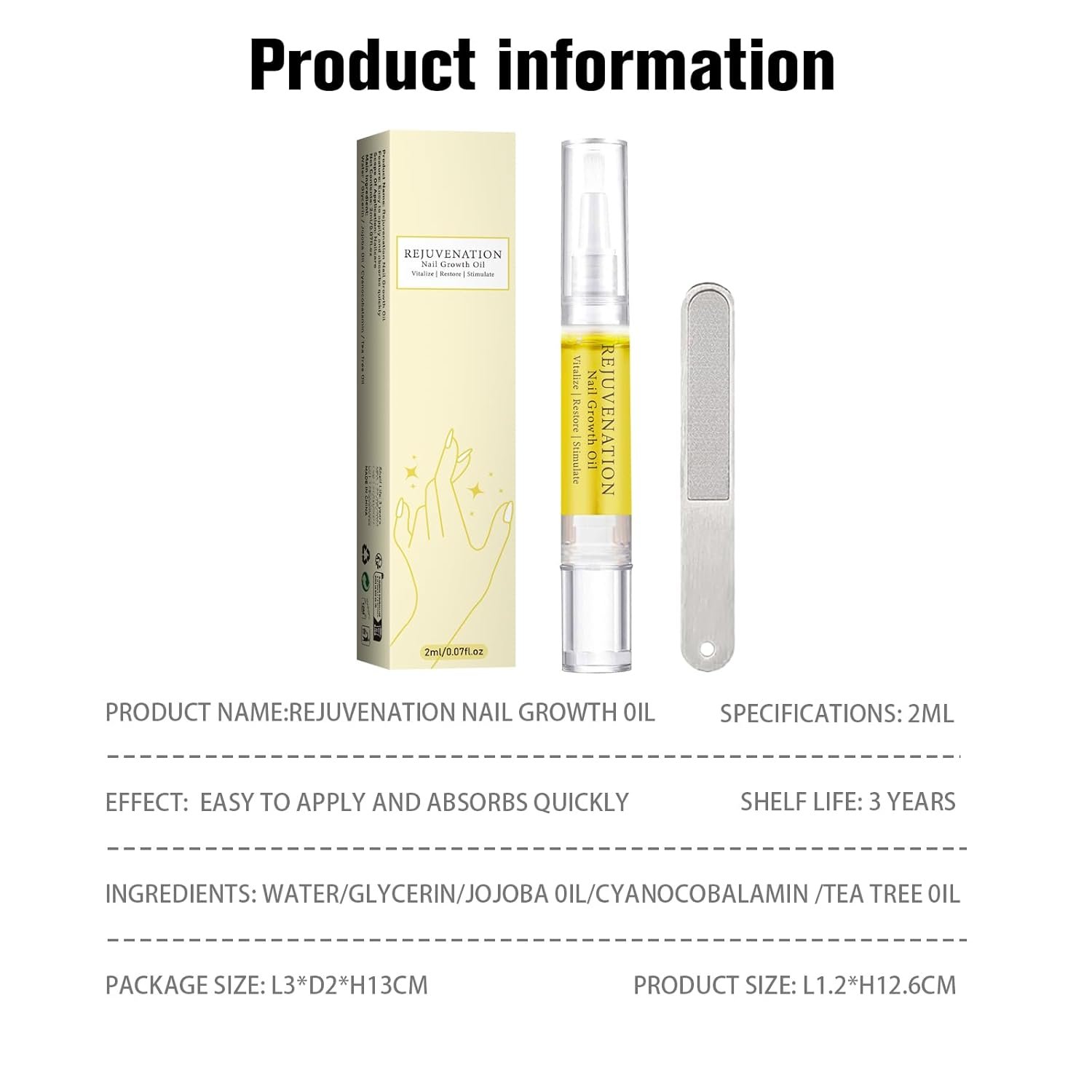 3PCS Rejuvenation Nail Growth Oil - Nail Growth Oil with Nail File - Nail Oil for Growth And Strength Nail Repair - Image 7