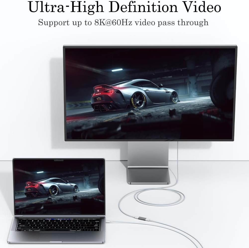 AuviPal 240W USB C Coupler (2 Pack), USB Type C Female to Female Adapter Extender Compatible with Thunderbolt 4/3 Support up to 40Gbps Data Transfer, 240W Power Delivery and 8K@60Hz Video Ouput - Image 6