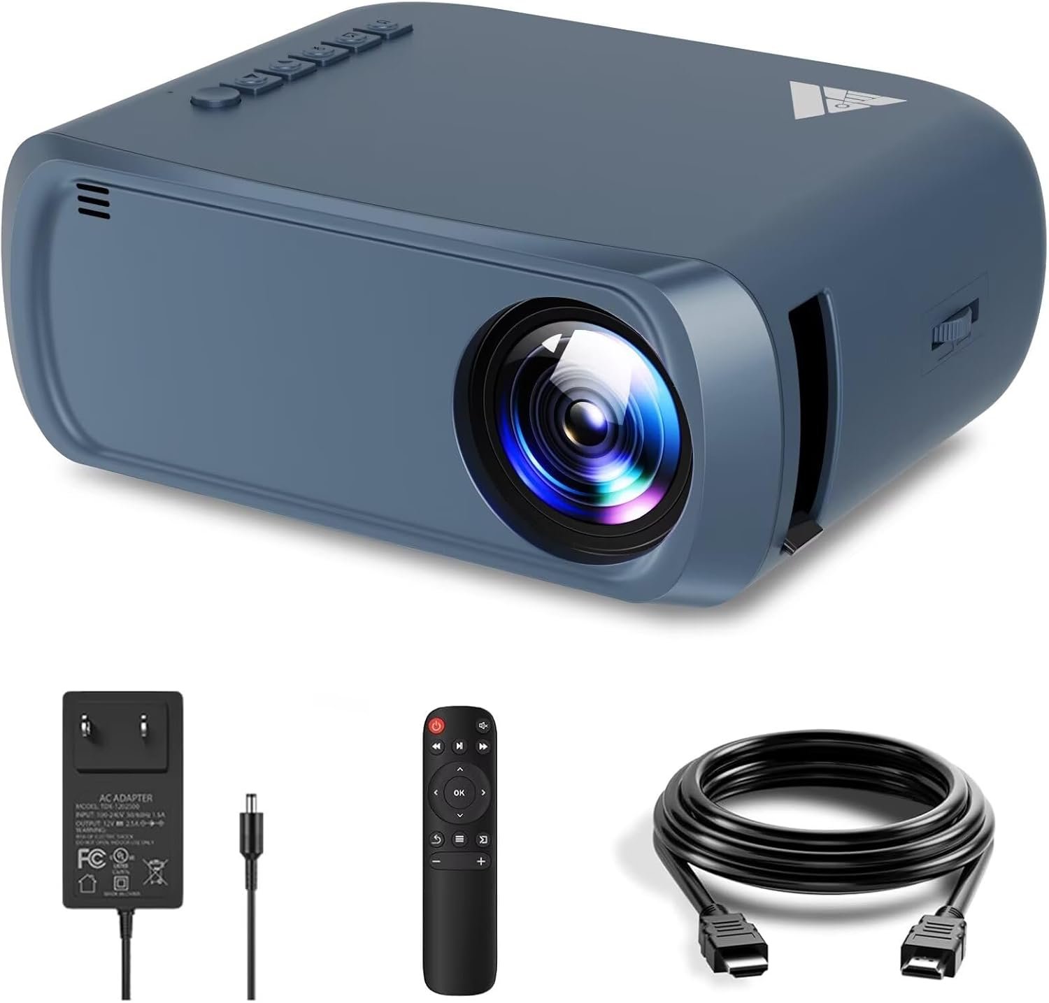 Mini Projector with Wifi Portable Projector Support 1080P 170" Mini HD Movie Projector, Outdoor Projector Compatible with Phone/ Tablet/ Laptop/ TV Stick/ PS4/ HDMI/USB - Wifi Blue - Image 2