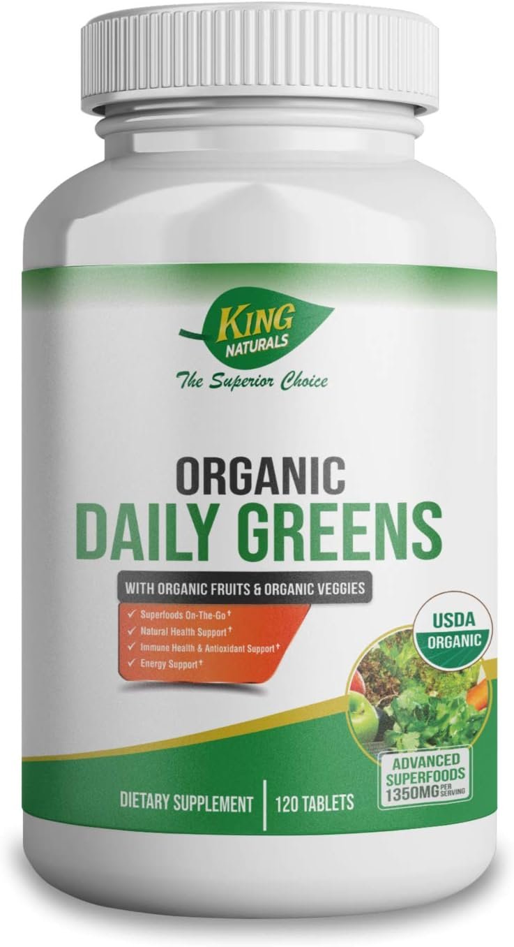 Organic Daily Greens with Organic Fruits & Organic Veggies - USDA Certified, Non-GMO, Vegan, Tablets. Superfoods On-The-Go. Immune Health, Antioxidant, Natural Health, Energy Support - Image 2