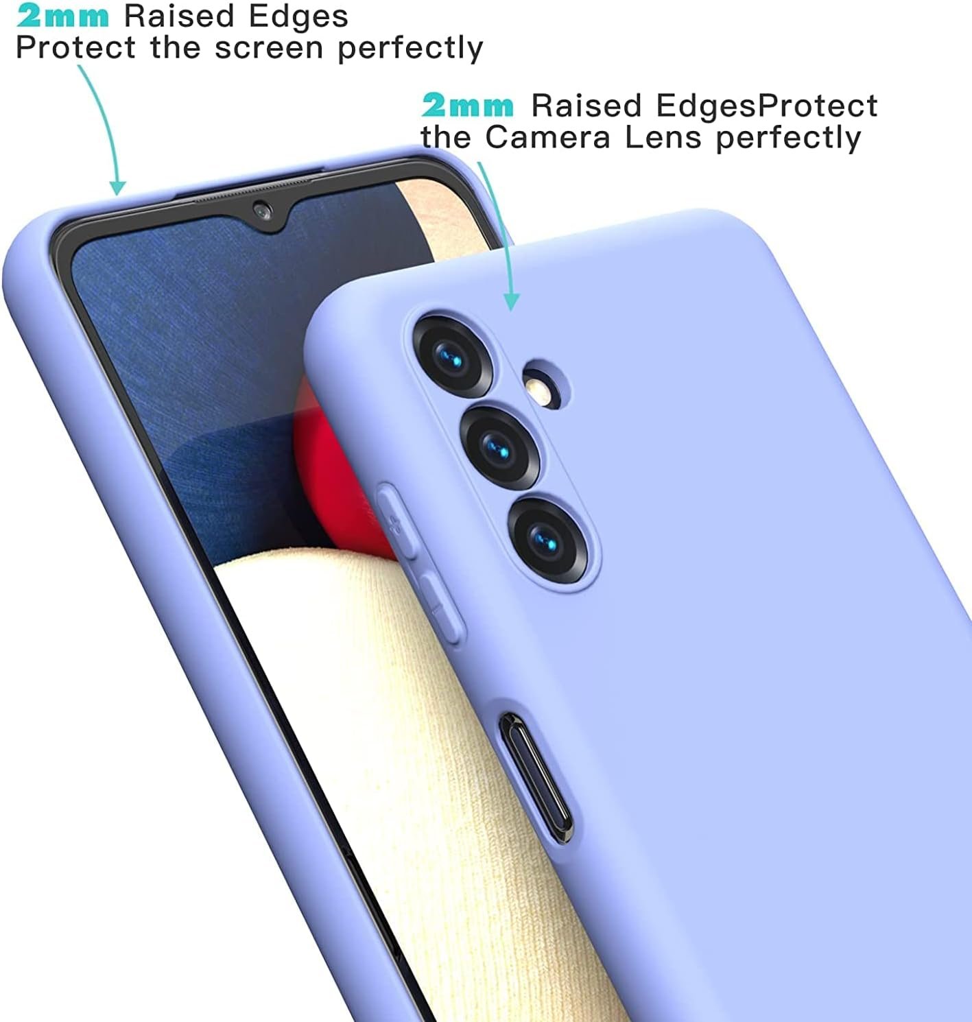 Samsung Galaxy A14 5G (Not for 4G) Case, Liquid Silicone Case with Microfiber Lining Thickening Shockproof Design Soft Gel Rubber Phone Case Cover for Samsung A14 5G - Purple - Image 3