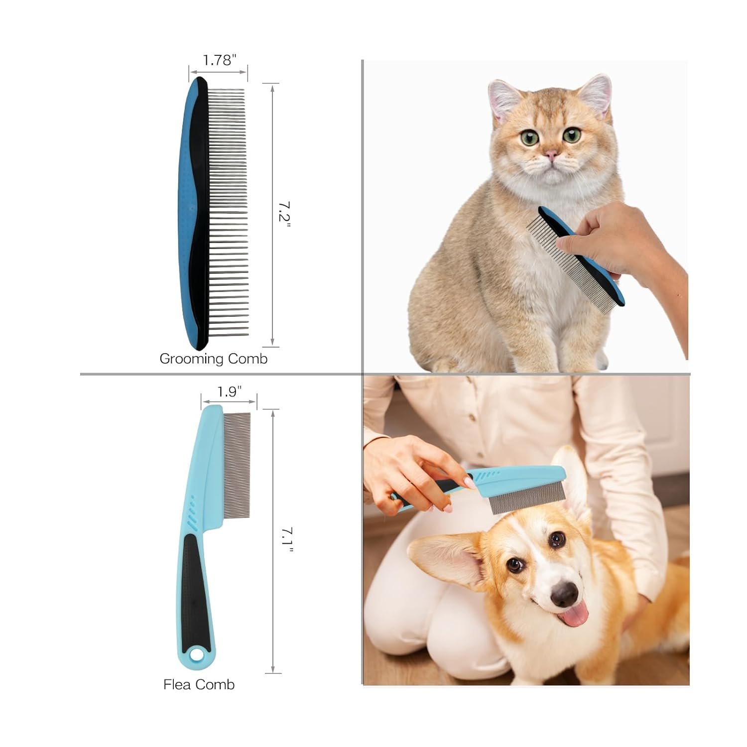 7 in 1 Pet Deshedding Brush Set, Pet Brush Set for Dog and Cat, Dog Grooming Brush Kit, Dog Undercoat Brush Set, Dog Grooming Kit for Long Haired Dogs, Large Dog Accessories for Home - Image 5