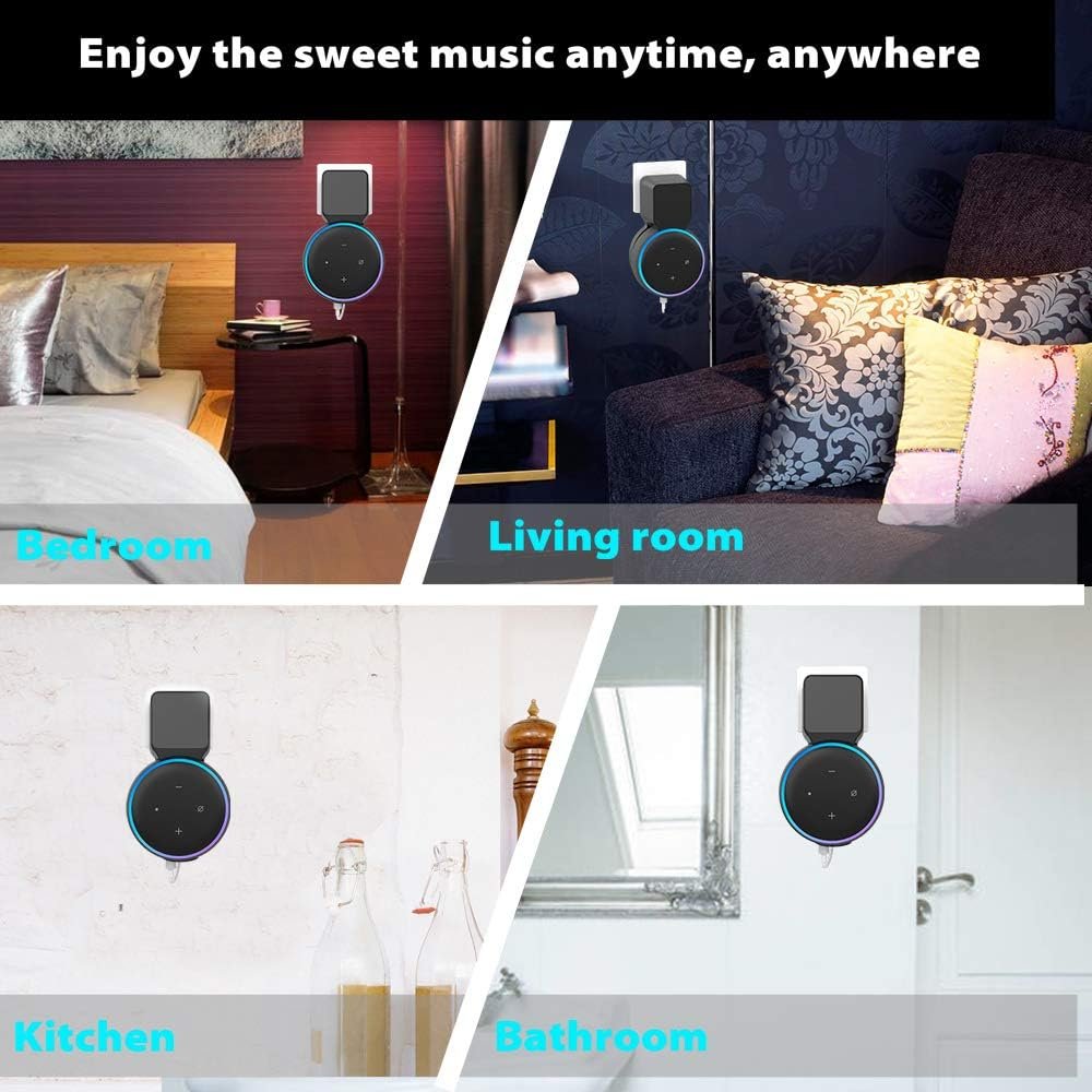 Maxonar Echo Dot Wall Mount Holder, Echo Dot Mount 3rd Generation Space-Saving Accessories for Dot Smart Speakers, Clever Echo Dot Accessories with Built-in Cable Management Hide Messy Wires - Image 8