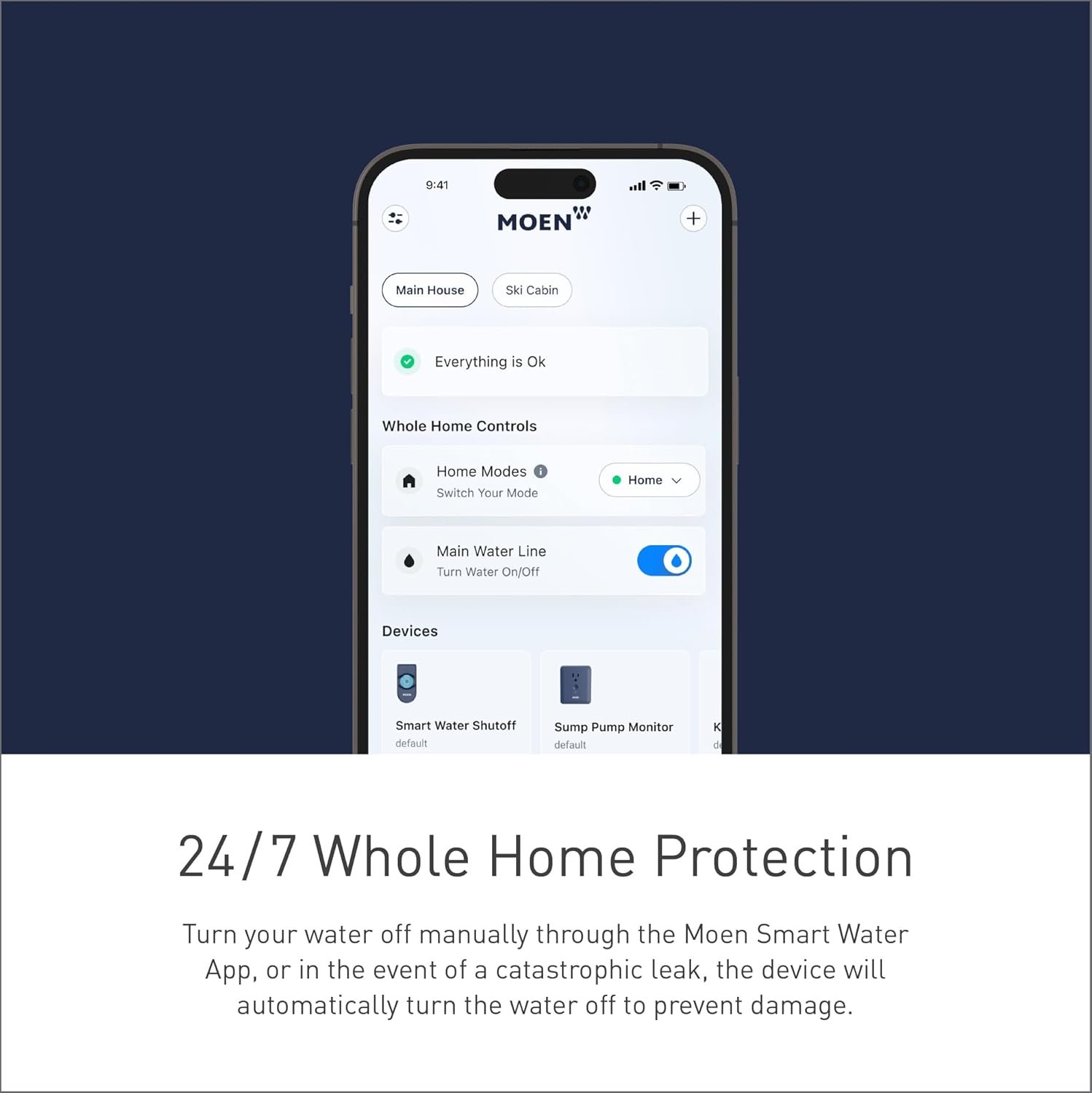 Moen 900-001 Flo Smart Water Monitor and Automatic Shutoff Sensor, Wi-Fi Water Leak Detector for 3/4-Inch Diameter Pipe - Image 10
