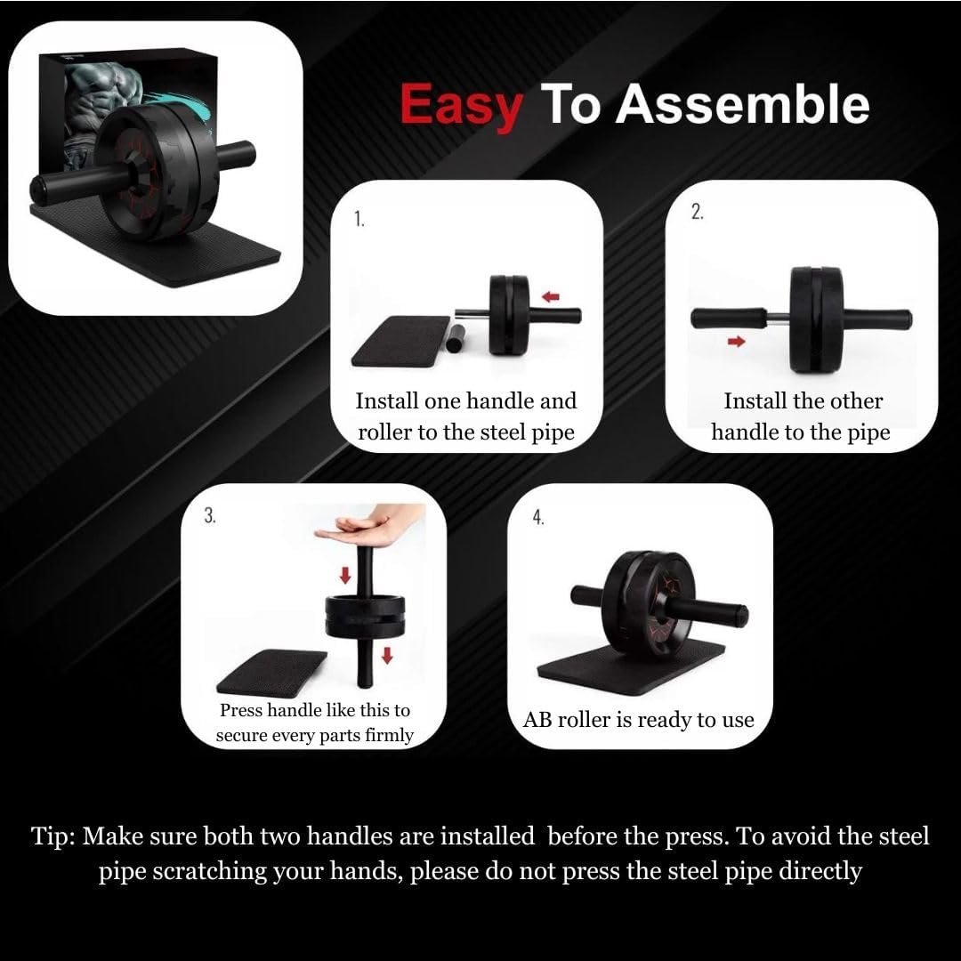 Ab Roller Wheel with Jump Rope - Abs Workout Set for Men & Women | Core Fitness Equipment - Ideal for Core & Abdominal Workouts | Exercise Wheel for Abs | Home Gym Workout Tool. - Image 5