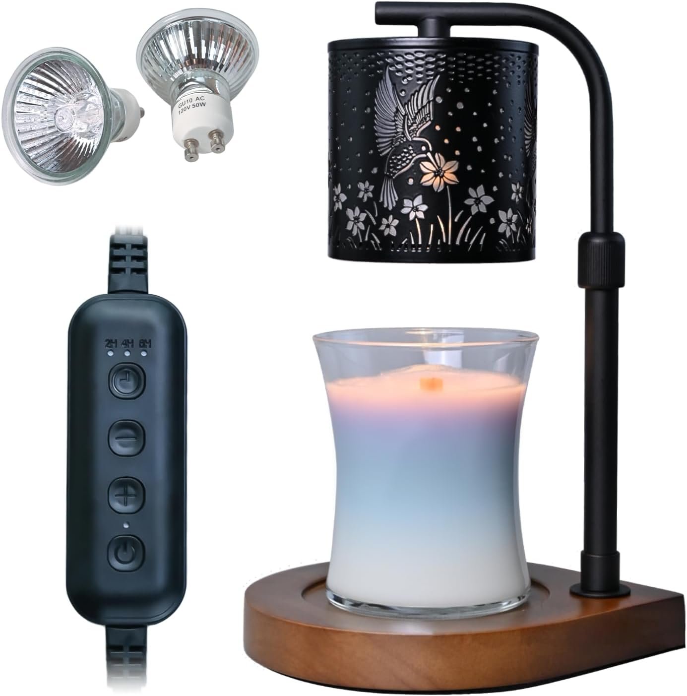 Candle Warmer Lamp Timer - Hummingbird Candle Lamp Warmer, Birthday Gifts for Women, for Mom, House Warming Gifts New Home, Candle Warmer for Jar Candles with 2 Bulb - Image 2