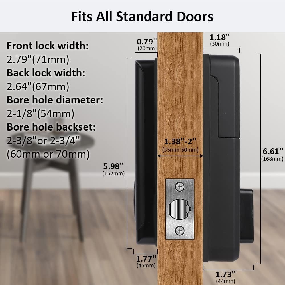 GOLDENKEY Fingerprint Door Lock, Electronic Deadbolt,Keyless Door Lock,Biometric Door Lock,Keypad Entry Door Lock,Passcode Code Door Lock Digital Door Lock - Image 5
