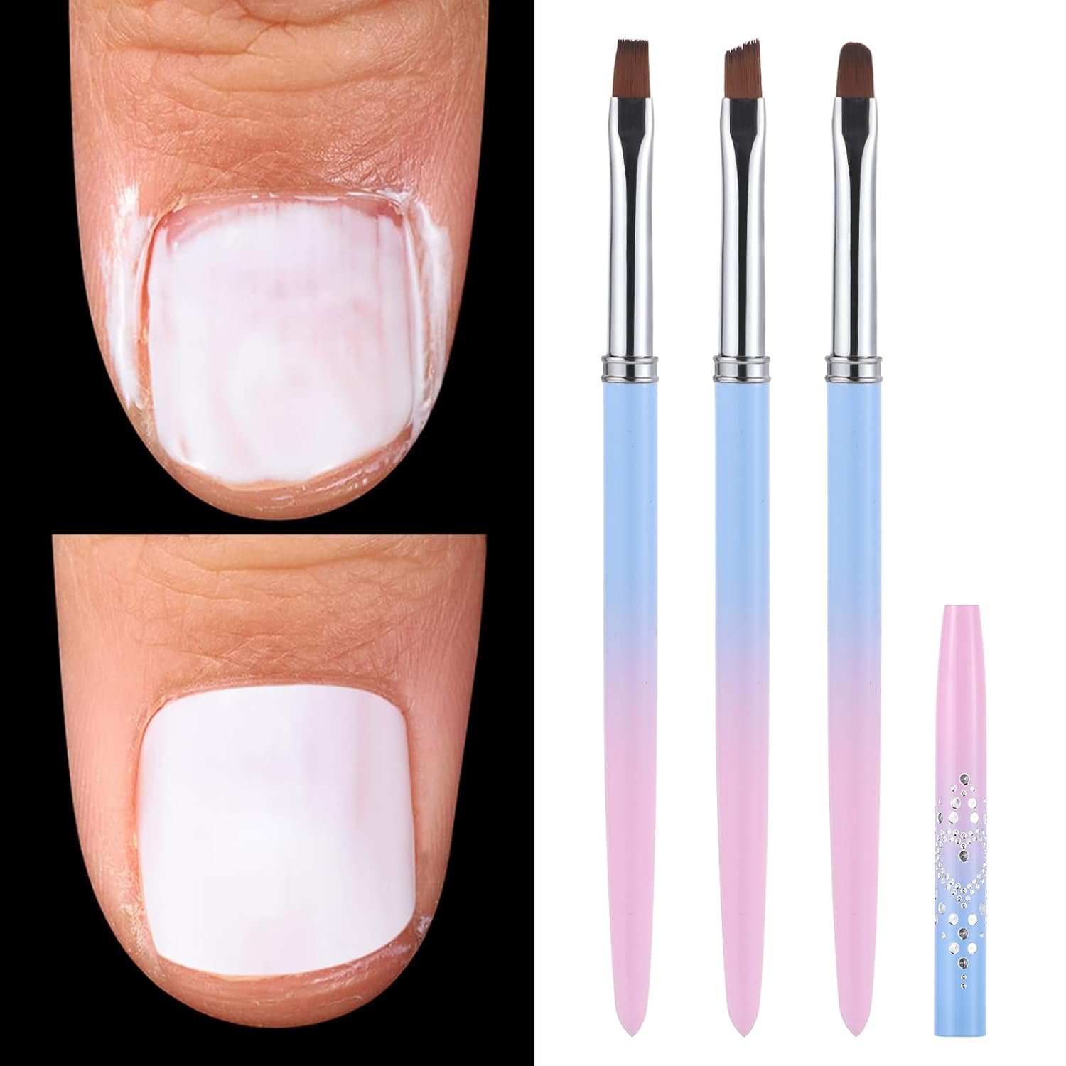 for OPI Nail Polish Remover, 3PCS Nail Clean UP Brushes for Cleaning Polish Mistakes on the Cuticles, Acetone Resistant Nail Brush for Nail Art and Designs - Image 2
