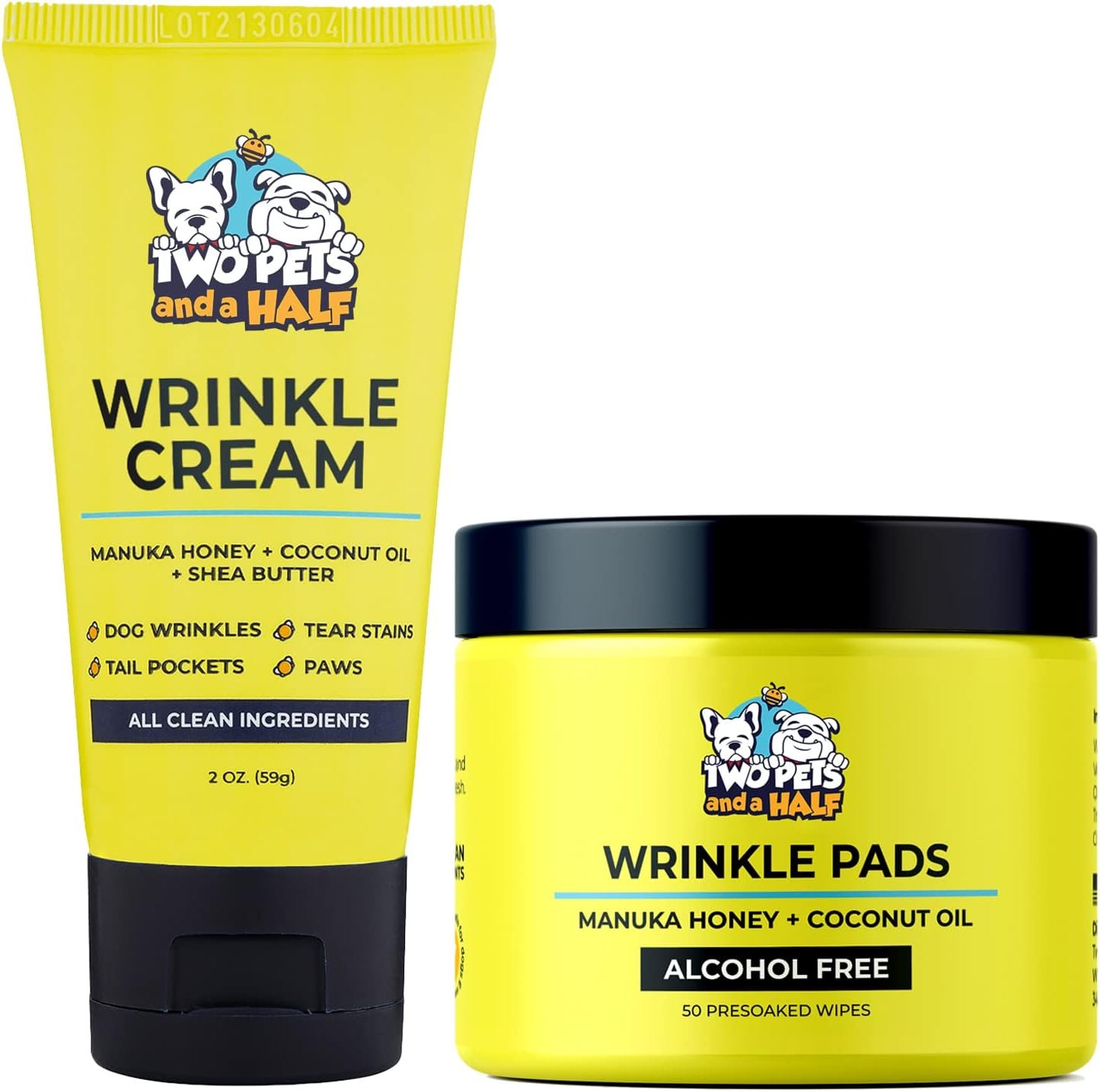 Wrinkle Paste for Bulldog (2 oz)+Wrinkle Wipes (50 Wipes)Wrinkle Cream for French Bulldog, English Bulldog, Pug & Frenchie-Dog Rash Cream for Clean & Healthy Skin. Made In USA-Bulldog Wrinkle Cleaning - Image 2