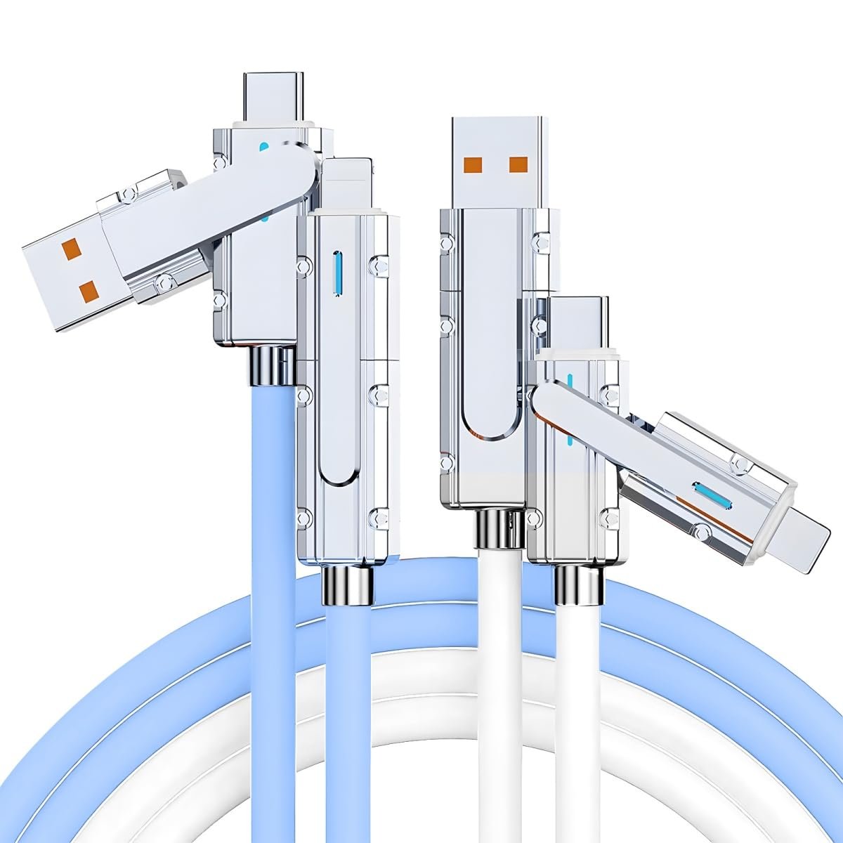SWLIFL 2 Pack USB C to USB C Cable 3.3ft Chubby Silicone 4 in 1 USB C Charging Cable-Fast Charger-USB C Data Transfer Cable,480Mbps for Phone16 15 14 13 12 Pad Mac,Samsung S24 S23 S22 S21 - Image 2