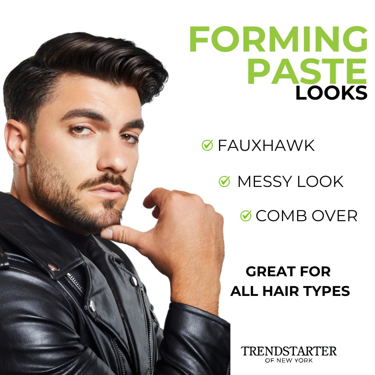 TRENDSTARTER - POMADE SAMPLE PACK - TEST BEFORE YOU INVEST - Matte Wax - Forming Paste - Thickening Fiber - Pomade Plus (Four 0.25oz Samples) - Image 4