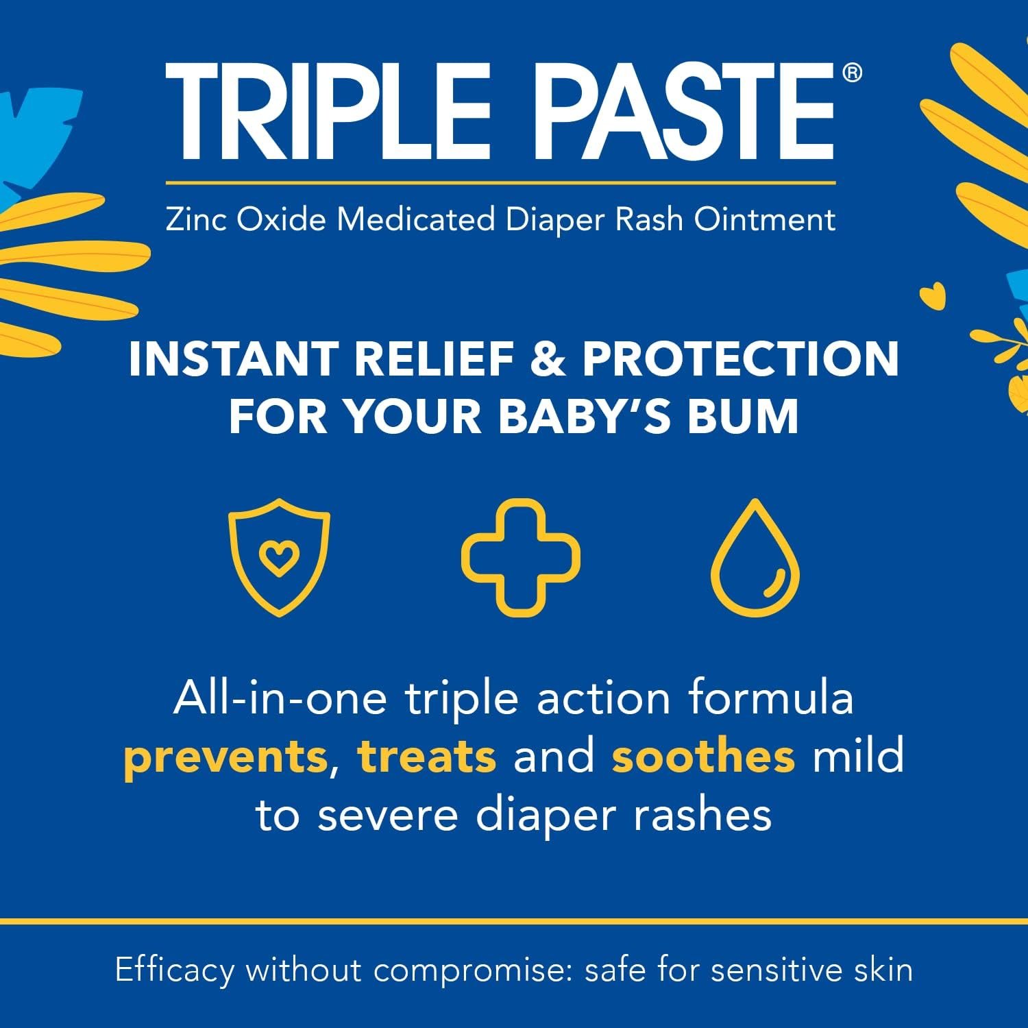 Triple Paste Diaper Rash Cream for Baby - 16 Oz Tub - Zinc Oxide Ointment Treats, Soothes and Prevents Diaper Rash - Pediatrician-Recommended Hypoallergenic Formula with Soothing Botanicals - Image 3