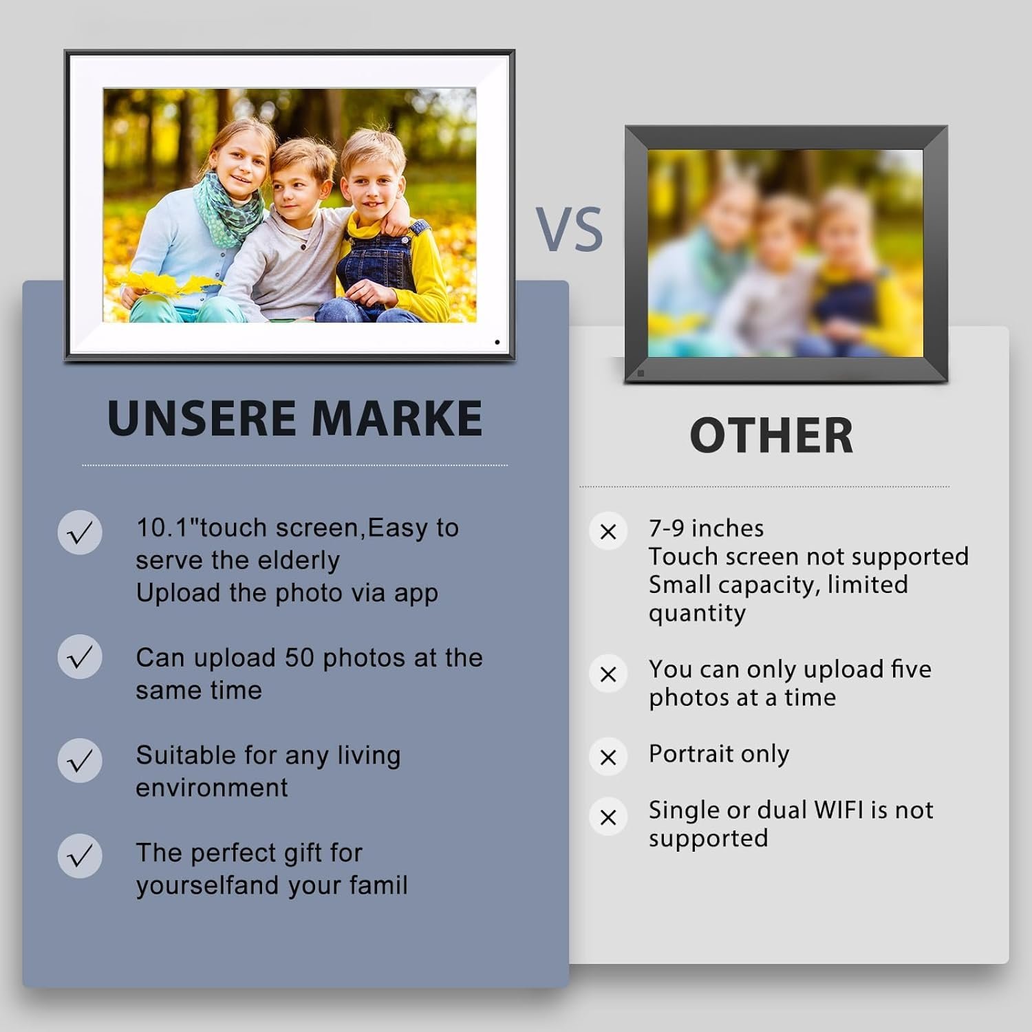 Smart Digital-Photo-Frame 10.1" Digital Picture-Frame - IPS Touch Screen, Auto-Rotate, Slideshow, Load Photo Video from Phone to 32GB Digital Frame Via App Email, Free Cloud Storage, Gift for Mom Dad - Image 6