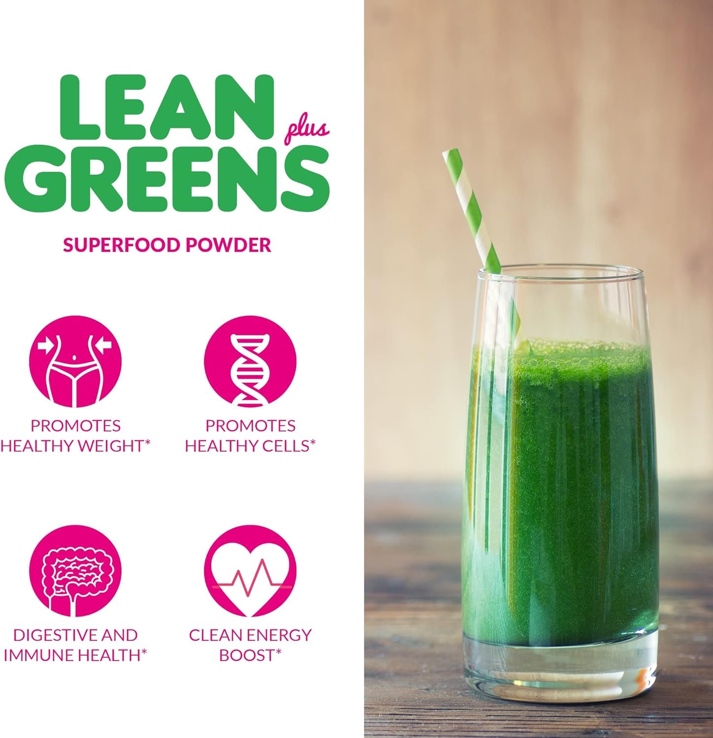 SkinnyBoost - Lean Greens & Super Food Powder - Ultimate Power Blend with Green Tea, Mushroom Blend, Ashwagandha, Spirulina Algae & Wholefoods - Natural Detox & Clean Energy - 30 Servings -12 Oz - Image 3