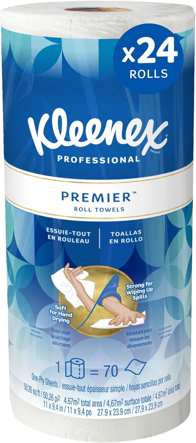 Kleenex® Premier Kitchen Paper Towels (13964), Cloth-Like Softness, White, (24 Rolls/Case, 70 Sheets/Roll, 1,680 Sheets/Case) - Image 2