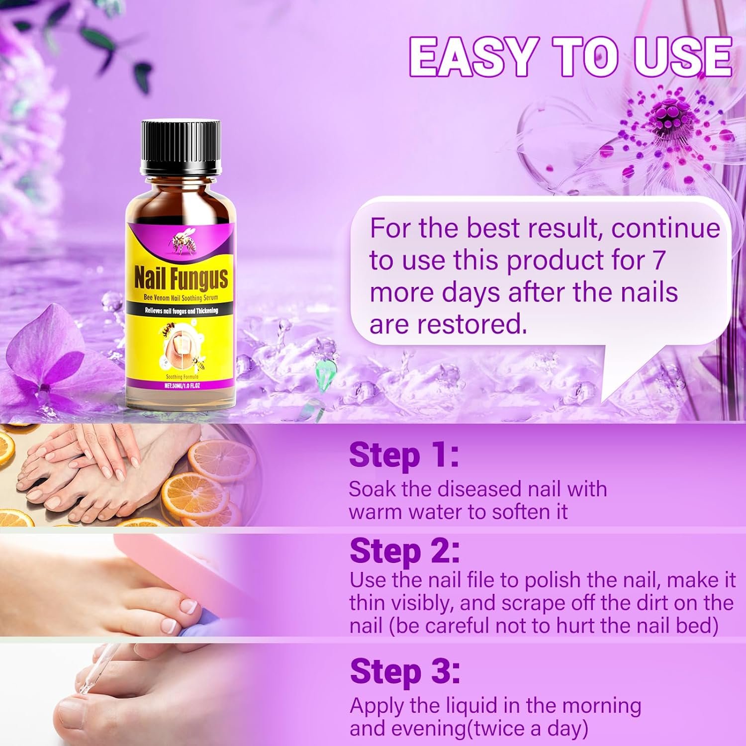 Toenail Fungus Treatment Extra Strength, Toe Nail Fungus Treatment with Naturally & Safely, Nail Fungus Treatments for Toenail Extra Strength for Thick, Broken, Discolored & Damaged Nail - Image 5