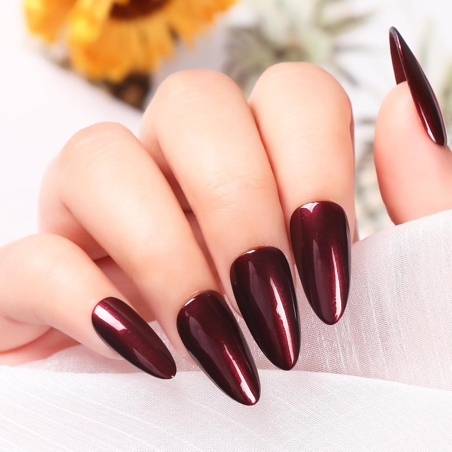Major Dijit Quick Dry Nail Polish Pearl Wine Red Summer Nail Lacquer for Nail Art Regular Nail Polish 0.41 fl oz. - Image 4