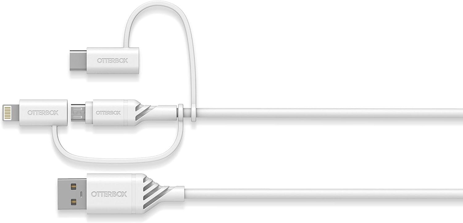 OtterBox 3-in-1 USB-A to Micro-USB, Lightning, and USB-C Cable - Cloud Dream - Image 2