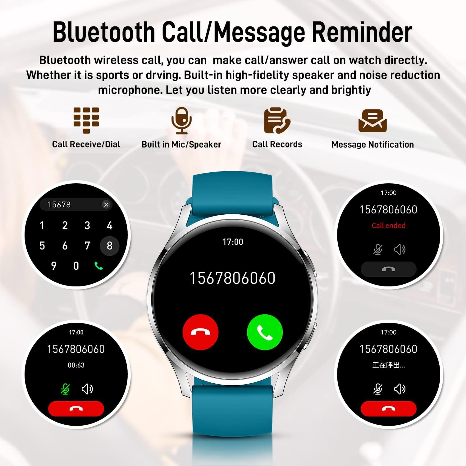 Smart Watch for Men Women Fitness: (Make/Answer Call) Bluetooth Smartwatch for Android Phone iPhone Compatible Waterproof Sport Running Digital Watches Blood Pressure Heart Rate Monitor Sleep Tracker - Image 3