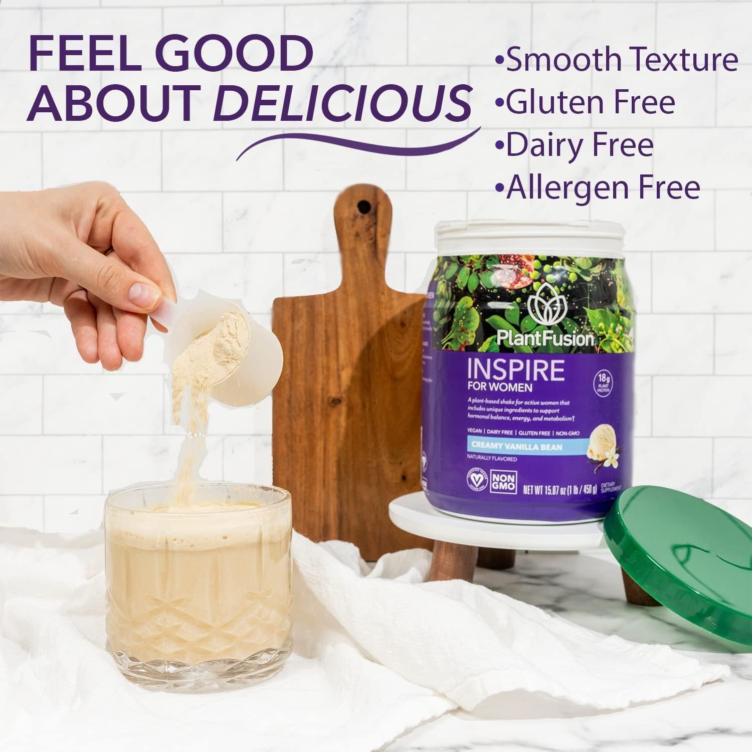 PlantFusion Inspire Plant Protein Powder for Women - Low Carb Protein Powder for Lean Muscle Support - Keto, Gluten Free, Soy Free, Non-Dairy, No Sugar, Non-GMO - Natural-No Stevia 0.85 lb - Image 5