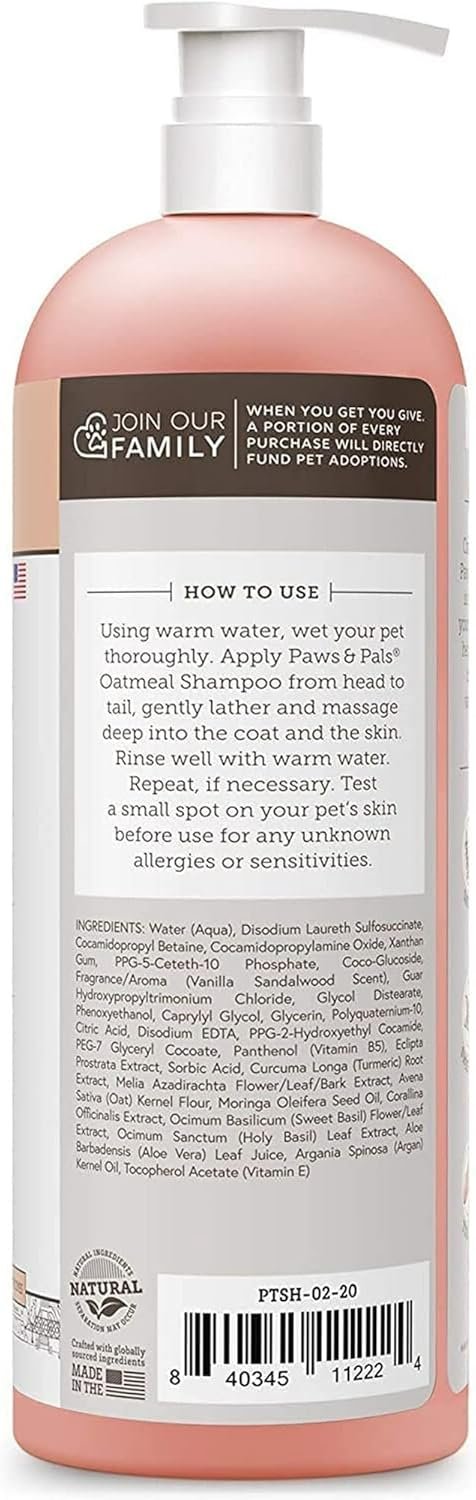 6-in-1 Dog Shampoo and Conditioner for Itchy Skin, Made in USA - 20oz Vet Formula Natural Medicated Best for De-Shedding, Itch Relief, Smelly Odor, Dry Sensitive Skin - Dogs & Cats Oatmeal Pet Wash - Image 4