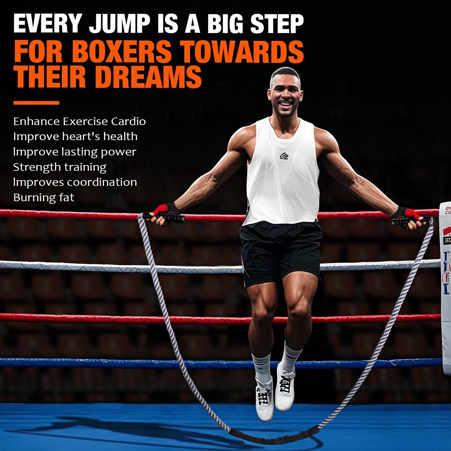 Jump Rope, Weighted Jump Rope for Fitness, Heavy Skipping Ropes for Men Women Kids, Home Gym Workout Equipment Set, Suitable for Boxing, Cardio, Training Muscles, Full Body Exercise Weight Loss at Home - Image 6