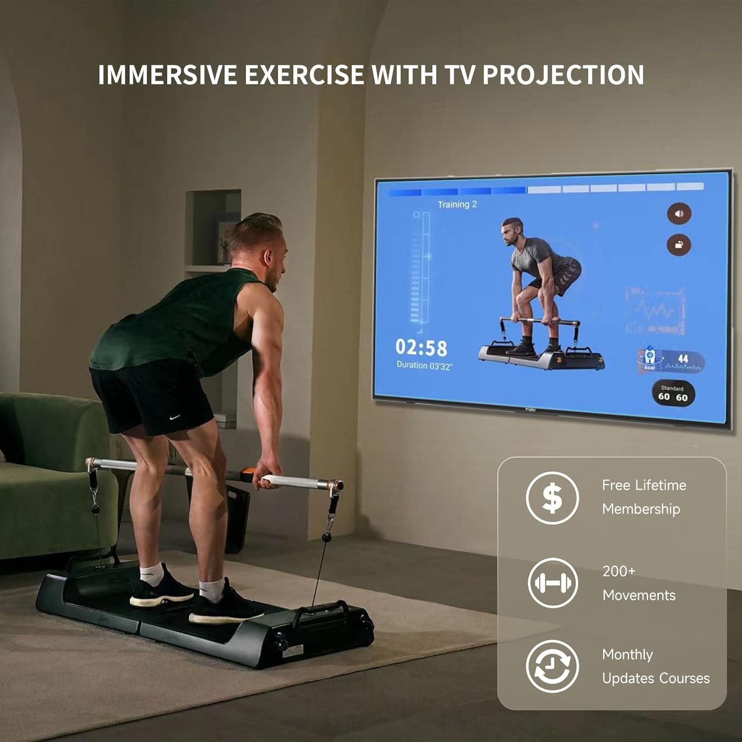 Smart Strength Training, Resistance Adjustable Fitness Equipment with 3 Training Modes, App & Bluetooth Connection Home Gym, Whole-Body Exercise Equipment - Image 3